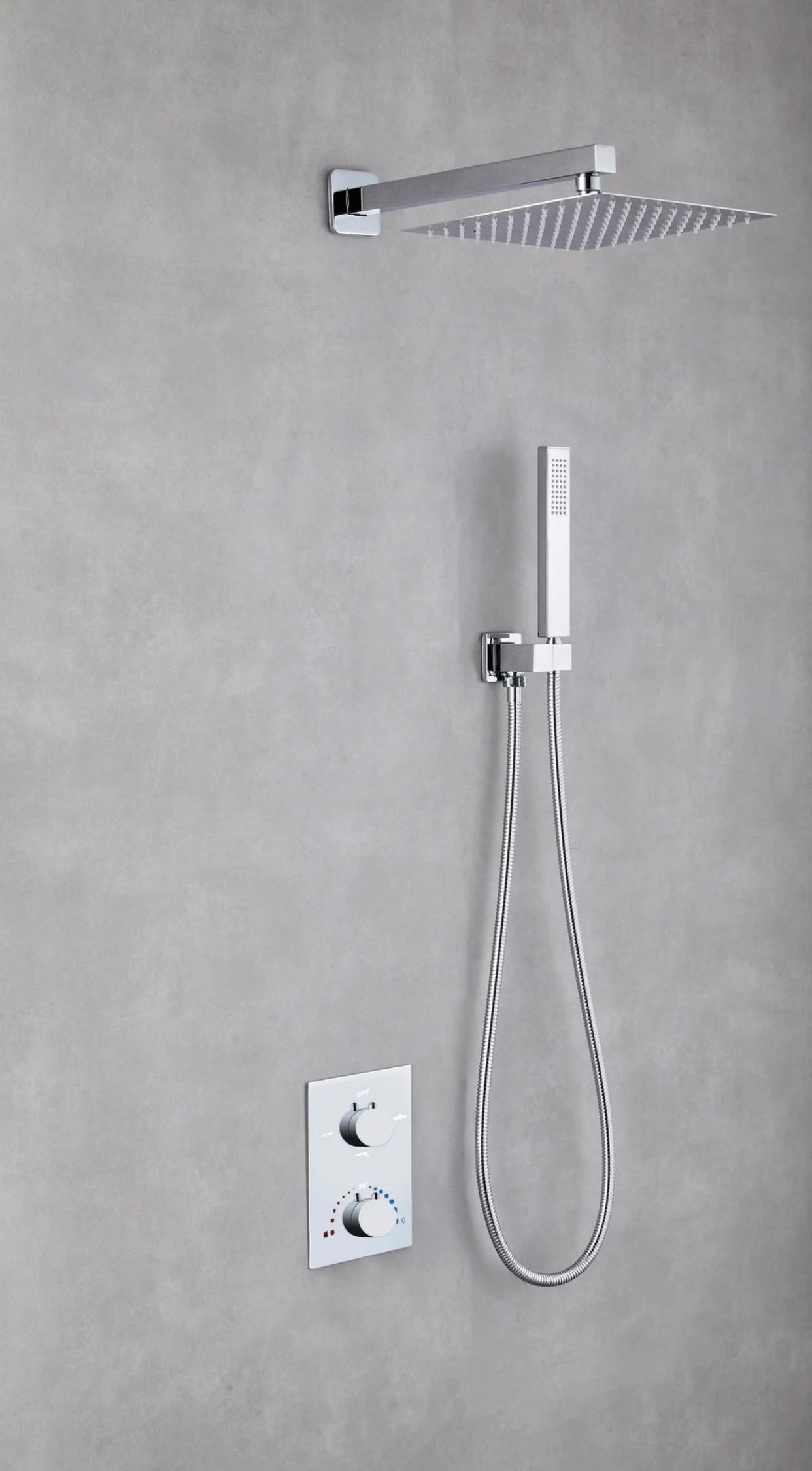 2 Way Thermostatic Shower Set - Square