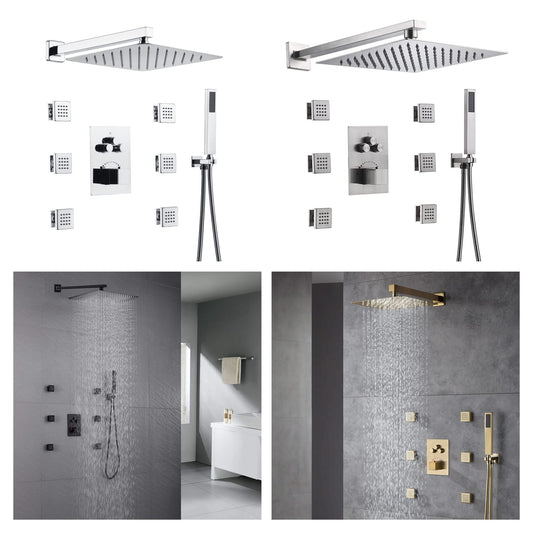 Thermostatic Shower Set with 6 Body Jets