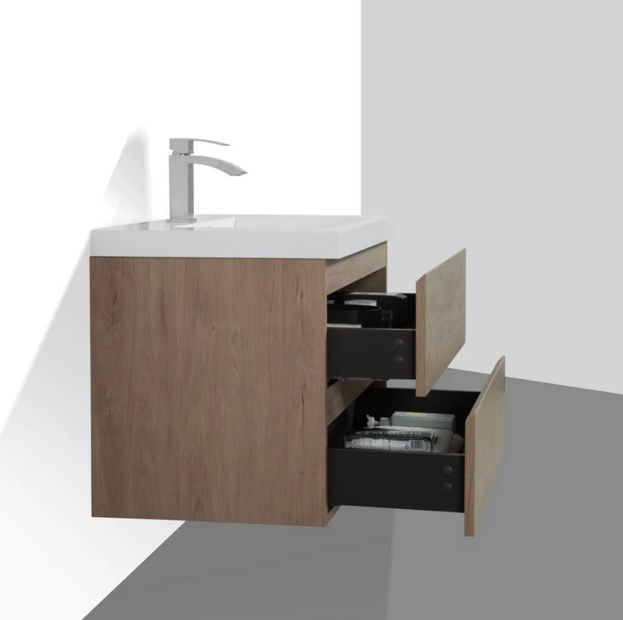 24'' / 30'' / 36'' Floating Vanity with Acrylic Countertop