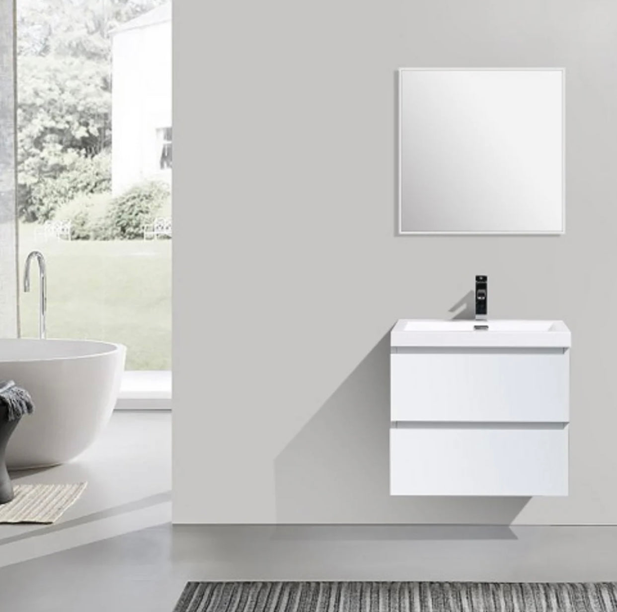 24'' / 30'' / 36'' Floating Vanity with Acrylic Countertop