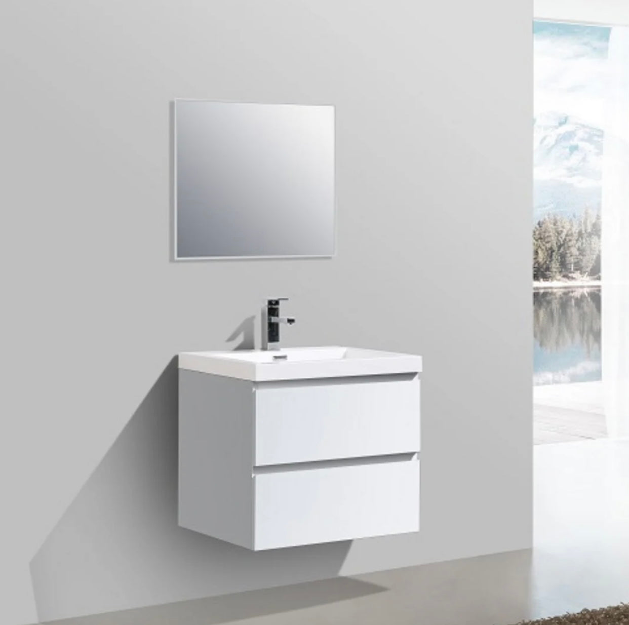 24'' / 30'' / 36'' Floating Vanity with Acrylic Countertop