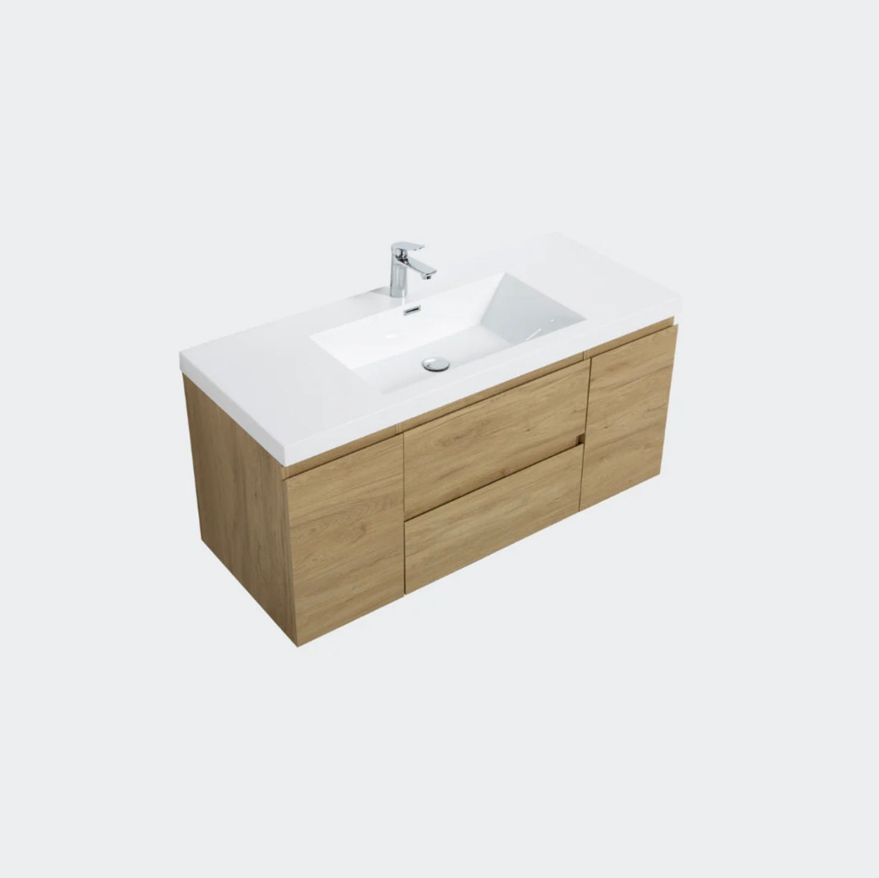 48'' / 60'' Floating Vanity Single Sink with Acrylic Countertop