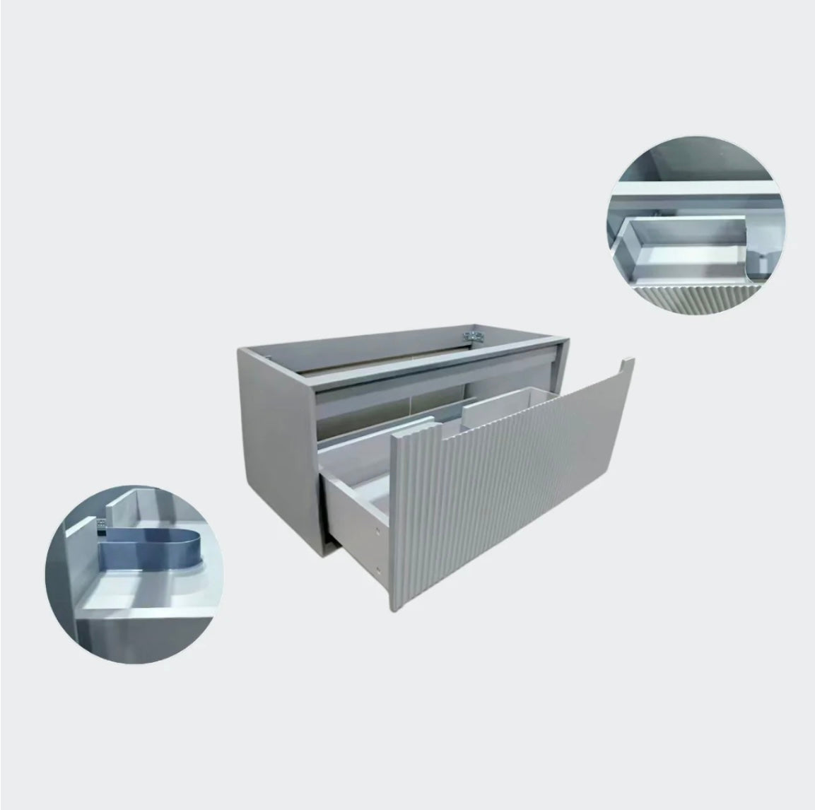 32'' / 36'' / 40'' TW - Floating Vanity with Acrylic Matte Countertop