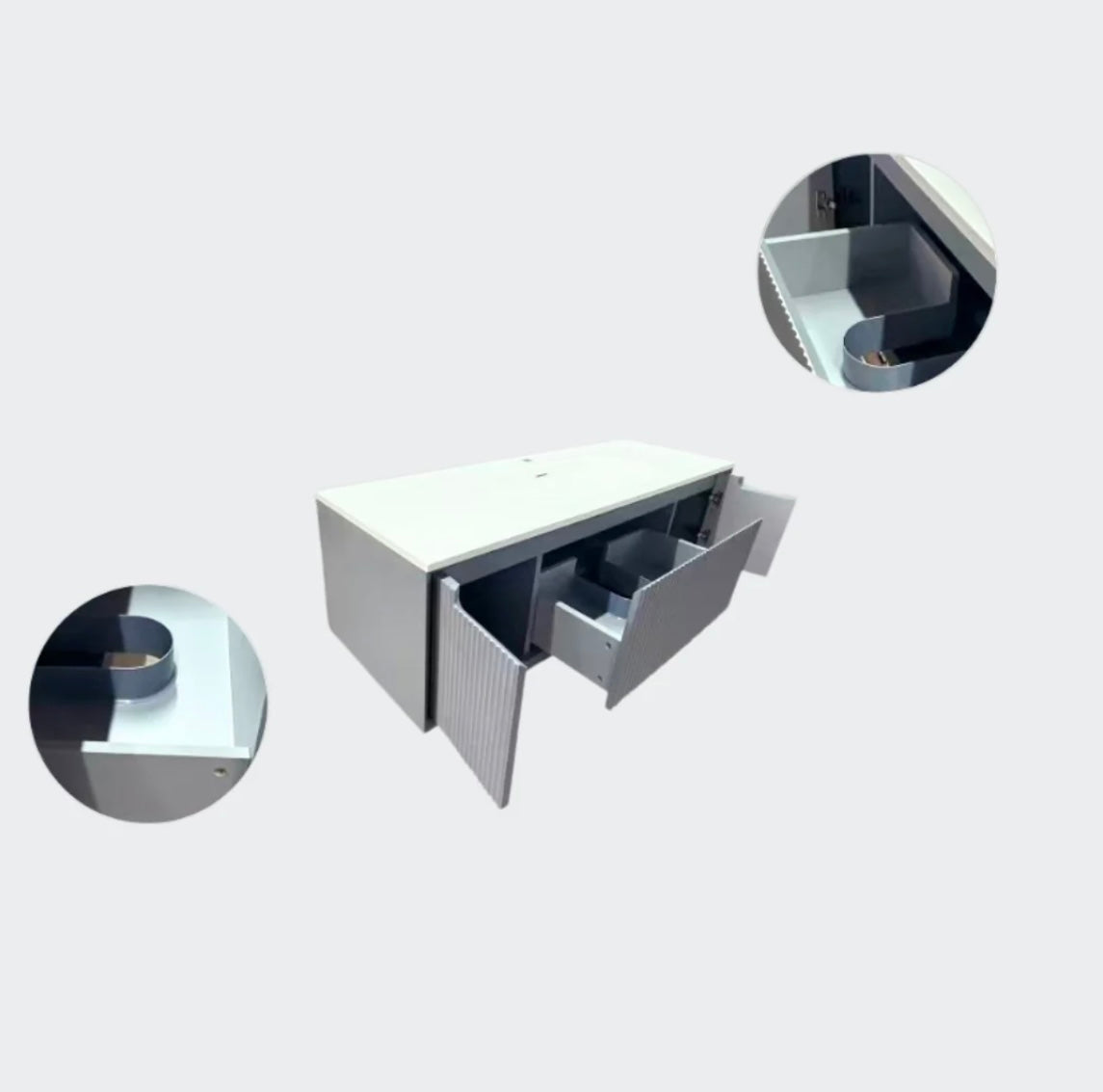 48'' TW - Floating Vanity with Acrylic Matte Countertop