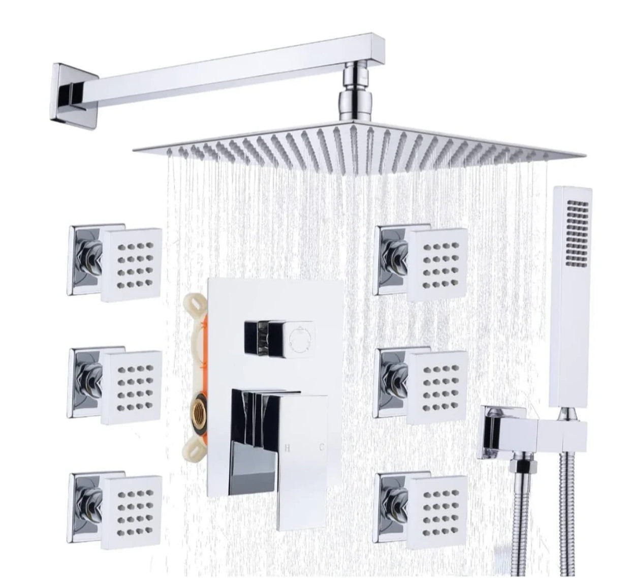Shower Set with 6 Body Jets