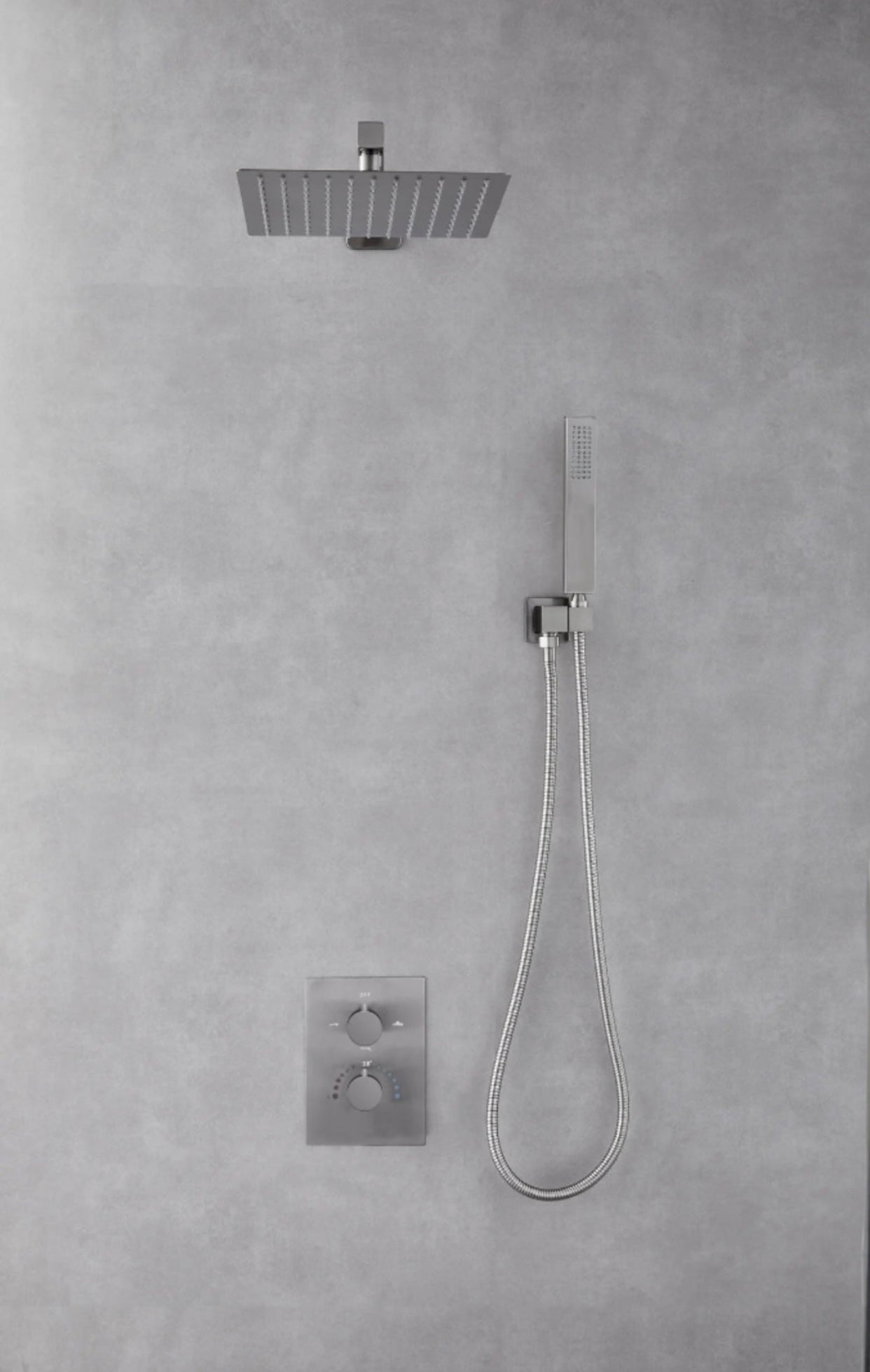 2 Way Thermostatic Shower Set - Square