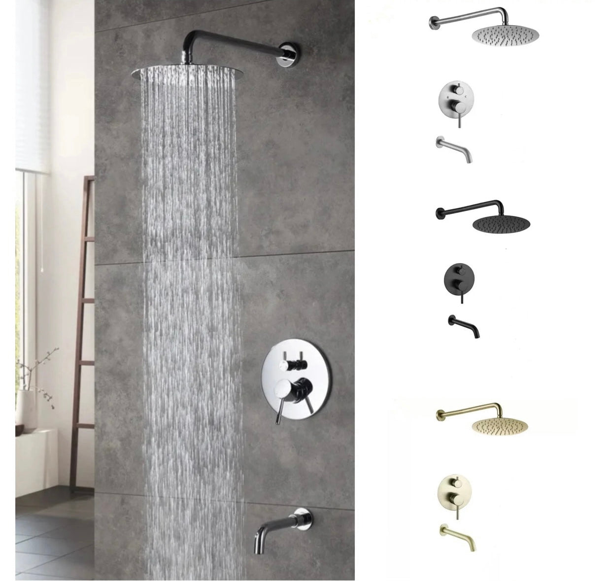 2-WAY SHOWER COMBO SET – WITH SPOUT OR HANDHELD