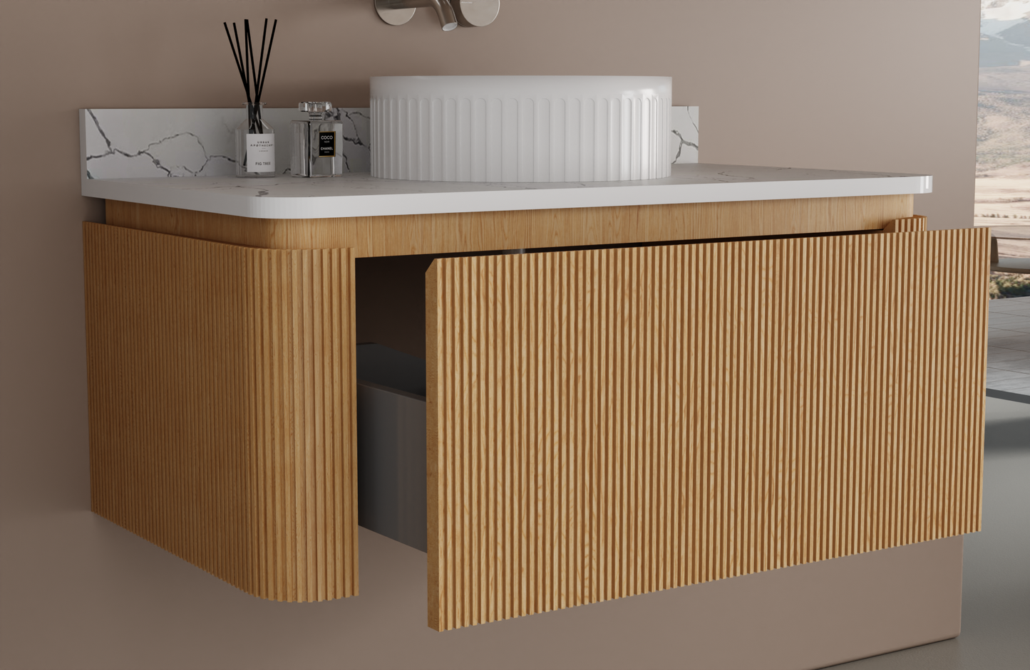 30'' / 36'' / 48'' Athens Solid Wood Floating Vanity